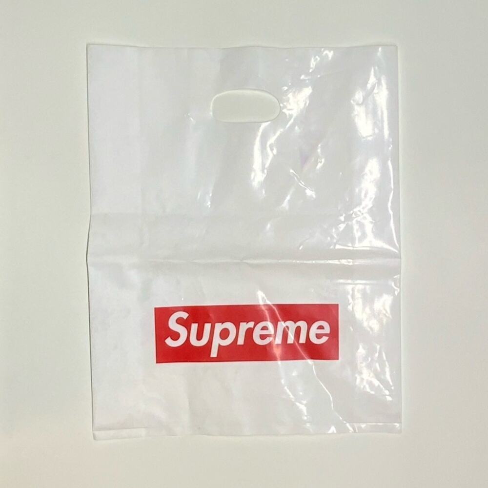 Supreme | Plastic Shopping Bag | White/Red | W 13 x H 16 inch